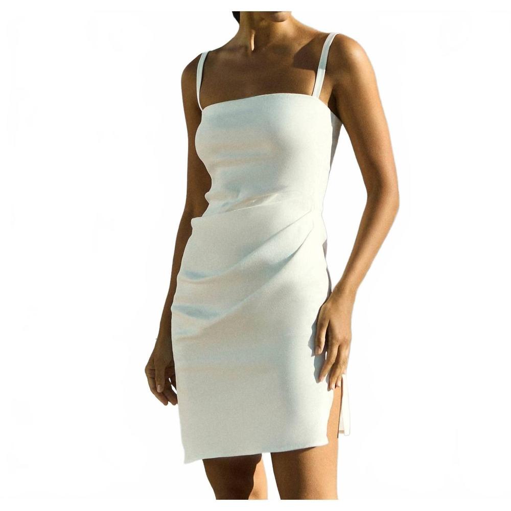Anemos Women's White Mini Dress with Square Neck S NWT